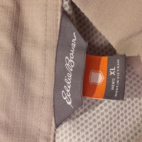 Eddie Bauer Khaki Sun Shirt Size XL - Picture 3 of 4